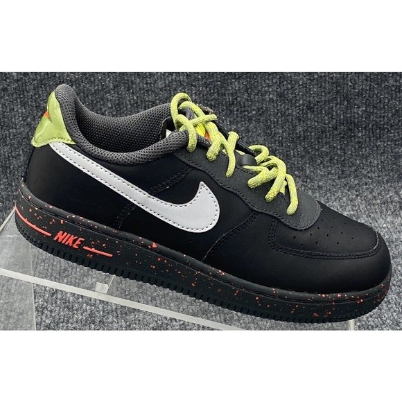 Nike Other - NIKE AIR Force 1 Low Sneakers Shoes KIDS 3Y Black Asparagus DC2098-001 Lace-UP